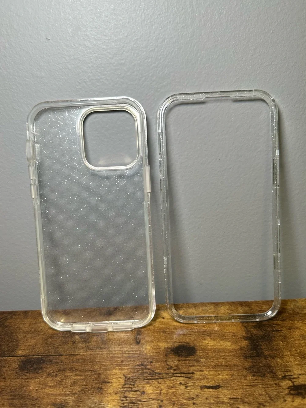 Clear sparkly iPhone 14 Pro Max Case (two pieces)